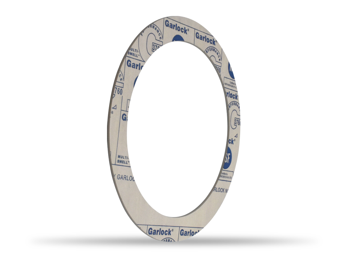 Garlock MULTI-SWELL™ Style 3760 creates its own compressive load when exposed to water, maintaining a tight seal in low-load flanges where rubber or fiber gaskets may crush or weep over time.