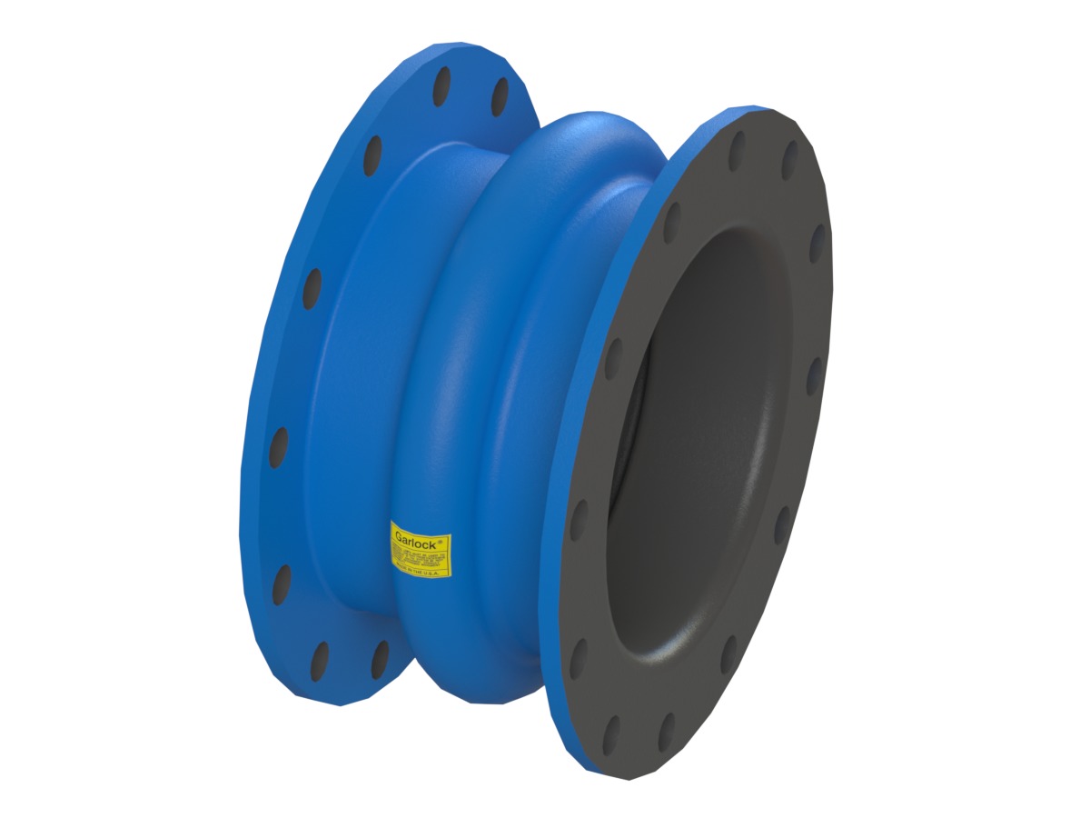 Style 204 Pipe Expansion Joint, Chlorobutyl Tube Material, Chlorobutyl Cover Material, Polyester Body Material, 38.000 inch Inside Diameter, 14.000 inch Face-to-Face Length, 1 Hollow Arch, Holes for Following Flange Standard(s): ASME Class 125/150 A; Blue Paint