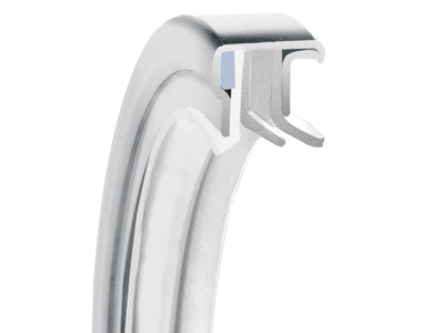 PS-SEAL® Rotary Shaft Seal, Dual Tandem Lips, Dust Lip, GYLON White Lip Material, 1.4571/316Ti Case Material, GYLON Blue Static Seal Material, 1.378 Inch Shaft Size X 2.047 Inch Bore Size X 0.358 Inch Width, 0.157 Inch Preload