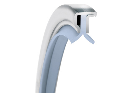 PS-SEAL® Rotary Shaft Seal, Dual Opposed Lips, GYLON® Blue Lip Material, 1.4401/316 Case Material, FKM Static Seal Material, 0.750 Inch Shaft Size X 1.250 Inch Bore Size X 0.438 Inch Width, 0.197 Inch Preload