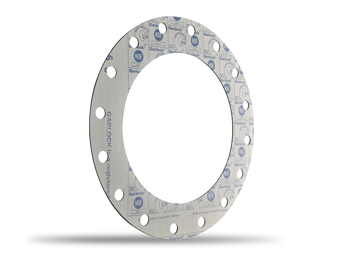 MULTI-SWELL™ Style 3760 Full Face Gasket, Synthetic Fiber with Proprietary Rubber Binder, 10 Inch ASME B16.5 Class 300, 0.125 Inch Thick, 16 Bolt Holes