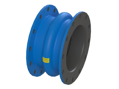 Style 204HP Pipe Expansion Joint, Chlorobutyl Tube Material, Chlorobutyl Cover Material, Polyester Body Material, 10.000 inch Inside Diameter, 10.000 inch Face-to-Face Length, 1 Hollow Arch, Holes for Following Flange Standard(s): ASME Class 125/150 A; Blue Paint