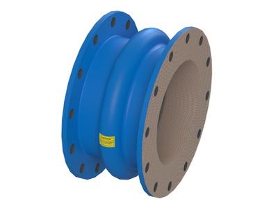 Style 204 Pipe Expansion Joint, GUARDIAN® FEP Liner Tube Material, Fluoroelastomer Cover Material, Fiberglass KEVLAR® Body Material, 32.000 inch Inside Diameter, 17.250 inch Face-to-Face Length, 1 Hollow Arch, Holes for Following Flange Standard(s): ASME Class 125/150 A; Blue Paint