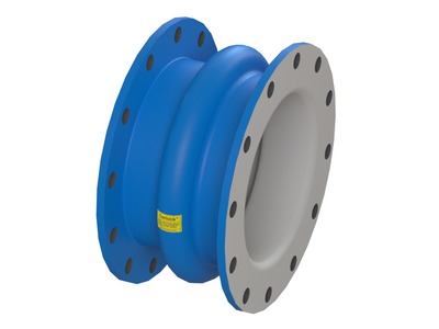 Style 204HP Pipe Expansion Joint, SURE-TEC™ FDA Compliant/NSF® 61 Certified EPDM Tube Material, Chlorobutyl Cover Material, Polyester Body Material, 10.000 inch Inside Diameter, 8.000 inch Face-to-Face Length, 1 Filled Arch, Holes for Following Flange Standard(s): ASME Class 125/150 A; Blue Paint