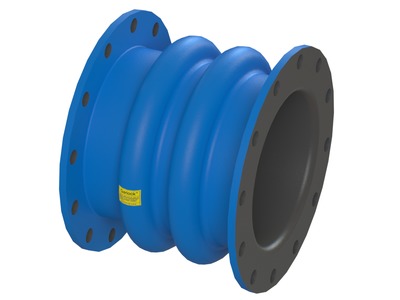 Style 204HP Pipe Expansion Joint, EPDM Tube Material, Chlorobutyl Cover Material, Polyester Body Material, 10.000 inch Inside Diameter, 12.000 inch Face-to-Face Length, 2 Hollow Arches, Holes for Following Flange Standard(s): ASME Class 125/150 A; Blue Paint
