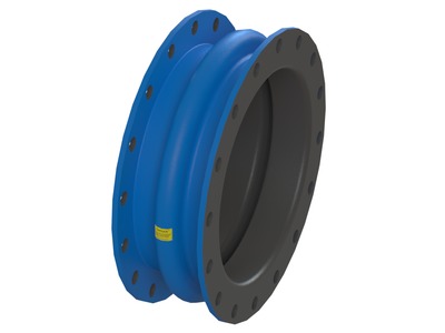 Style 204HP Pipe Expansion Joint, Chlorobutyl Tube Material, Chlorobutyl Cover Material, Fiberglass KEVLAR® Body Material, 18.000 inch Inside Diameter, 8.000 inch Face-to-Face Length, 1 Hollow Arch, Holes for Following Flange Standard(s): ASME Class 125/150 A; Blue Paint