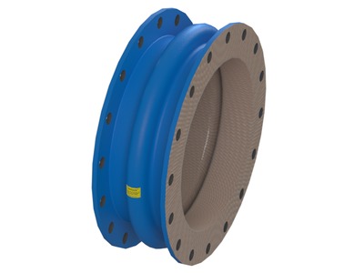 Style 204HP Pipe Expansion Joint, GUARDIAN® FEP Liner Tube Material, Chlorobutyl Cover Material, Polyester Body Material, 16.000 inch Inside Diameter, 10.000 inch Face-to-Face Length, 1 Hollow Arch, Holes for Following Flange Standard(s): ASME Class 125/150 A; Blue Paint