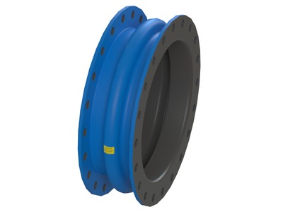 Style 204HP Pipe Expansion Joint, ABRA-SHIELD® Tube Material, Chlorobutyl Cover Material, Polyester Body Material, 24.000 inch Inside Diameter, 13.000 inch Face-to-Face Length, 1 Hollow Arch, Holes for Following Flange Standard(s): ASME Class 125/150 A; Blue Paint