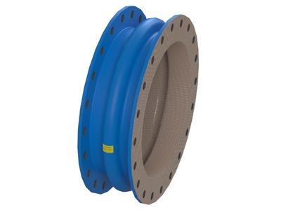 Style 204HP Pipe Expansion Joint, GUARDIAN® FEP Liner Tube Material, Chlorobutyl Cover Material, Polyester Body Material, 20.000 inch Inside Diameter, 10.000 inch Face-to-Face Length, 1 Hollow Arch, Holes for Following Flange Standard(s): ASME Class 125/150 A; Blue Paint