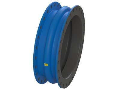 Style 204HP Pipe Expansion Joint, Chlorobutyl Tube Material, Chlorobutyl Cover Material, Polyester Body Material, 18.000 inch Inside Diameter, 8.000 inch Face-to-Face Length, 1 Hollow Arch, Holes for Following Flange Standard(s): ASME Class 125/150 A; Blue Paint