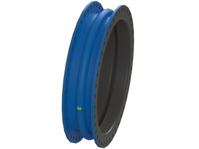 Style 204HP Pipe Expansion Joint, Chlorobutyl Tube Material, Chlorobutyl Cover Material, Polyester Body Material, 44.000 inch Inside Diameter, 12.000 inch Face-to-Face Length, 1 Hollow Arch, Holes for Following Flange Standard(s): ASME Class 125/150 A; Blue Paint