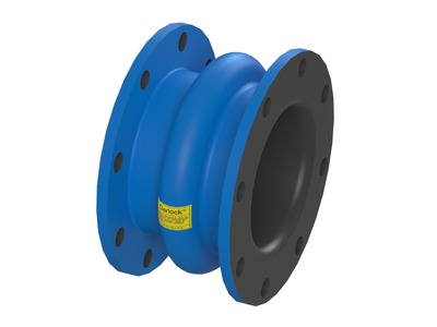Style 204HP Pipe Expansion Joint, Chlorobutyl Tube Material, Chlorobutyl Cover Material, Fiberglass KEVLAR® Body Material, 5.000 inch Inside Diameter, 8.000 inch Face-to-Face Length, 1 Hollow Arch, Holes for Following Flange Standard(s): ASME Class 125/150 A; Blue Paint