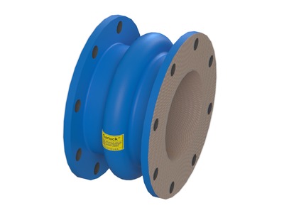 Style 204HP Pipe Expansion Joint, GUARDIAN® FEP Liner Tube Material, Chlorobutyl Cover Material, Polyester Body Material, 4.000 inch Inside Diameter, 6.000 inch Face-to-Face Length, 1 Hollow Arch, Holes for Following Flange Standard(s): ASME Class 125/150 A; Blue Paint