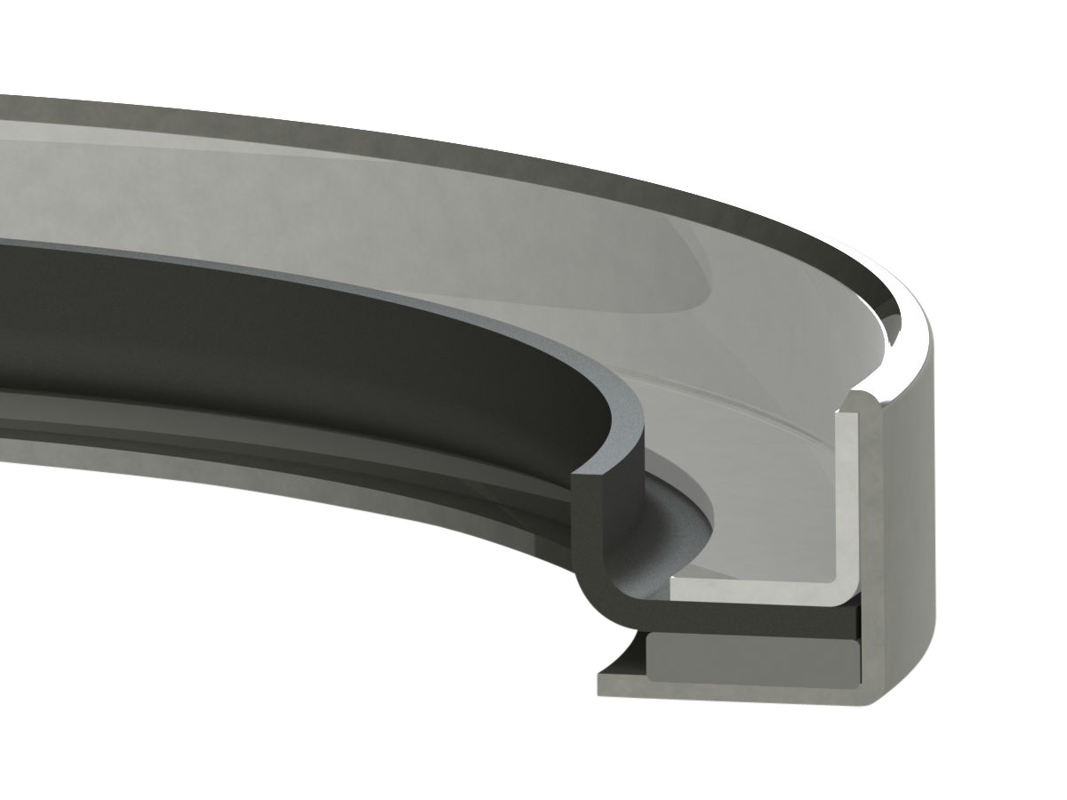 Garlock KLOZURE® Model 61 Oil Seal, GYLON, 316SS, 4.872 in Shaft, 6.000 in Bore, 0.500 in Width