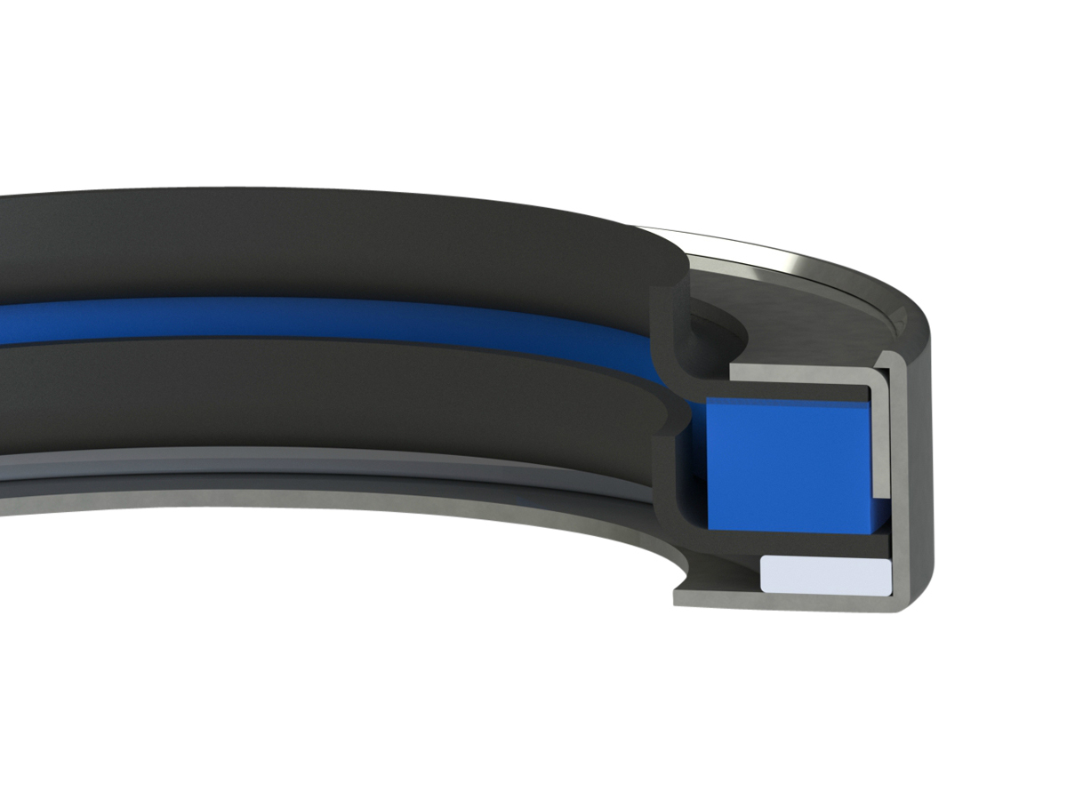 Garlock KLOZURE® Model 61DT Oil Seal, GYLON, 316SS, 5.000 in Shaft, 6.000 in Bore, 0.500 in Width, Dual Tandem Lips