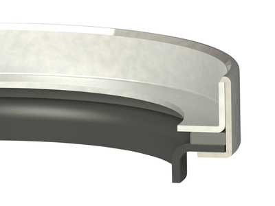 Garlock KLOZURE® Model 61R Oil Seal, GYLON, 316SS, 0.563 in Shaft, 1.250 in Bore, 0.375 in Width, Reverse Lip