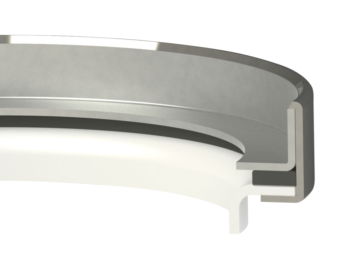 Garlock KLOZURE® Model 61R Oil Seal, FDA Compliant GYLON, 316SS, 1.969 in Shaft, 3.150 in Bore, 0.315 in Width, Reverse Lip