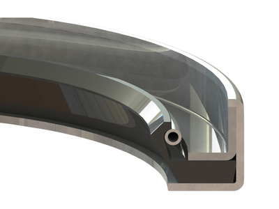 Garlock KLOZURE® Model 62 Oil Seal, Carbon Filled PTFE, 316SS, 5.500 in Shaft, 6.500 in Bore, 0.500 in Width, SS Spring