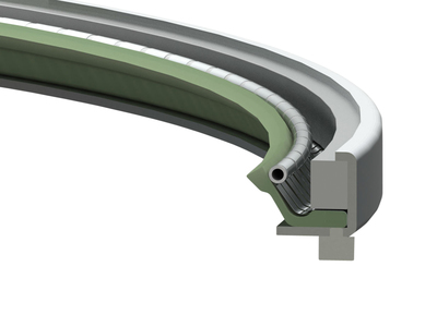 KLOZURE® Model 64 Oil Seal, MILL-RIGHT V (FKM), CRS, 33.000 in Shaft, 35.000 in Bore, 0.875 in Width, 0.250 in Spacers