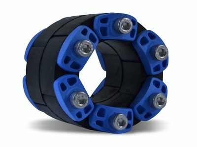 LINK-SEAL® Modular Pipe Sealing System, Model S61, Size 650 (Black) NSF Certified EPDM, with Blue Reinforced Nylon Polymer Pressure Plate, 316 Stainless Steel Hardware, NSF® 61 Certified