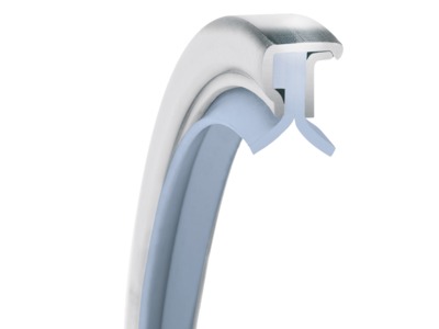 PS-SEAL® Rotary Shaft Seal, Dual Back-to-Back Lips, GYLON Blue Lip Material, 1.4571/316Ti Case Material, GYLON® Blue Static Seal Material, 0.551 Inch Shaft Size X 1.181 Inch Bore Size X 0.276 Inch Width, 0.118 Inch Preload