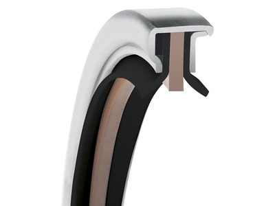 PS-SEAL® Rotary Shaft Seal, Dual Opposed Lips, GYLON Black Lip Material, 1.4401/316 Case Material, FKM Static Seal Material, 0.625 Inch Shaft Size X 1.375 Inch Bore Size X 0.375 Inch Width, 0.197 Inch Preload, 145 psi Max Pressure
