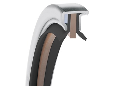 PS-SEAL® Rotary Shaft Seal, Dual Back-to-Back Lips, MS Lip Material, 1.4571/316Ti Case Material, GYLON Blue Static Seal Material, 1.575 Inch Shaft Size X 2.165 Inch Bore Size X 0.394 Inch Width, 0.197 Inch Preload