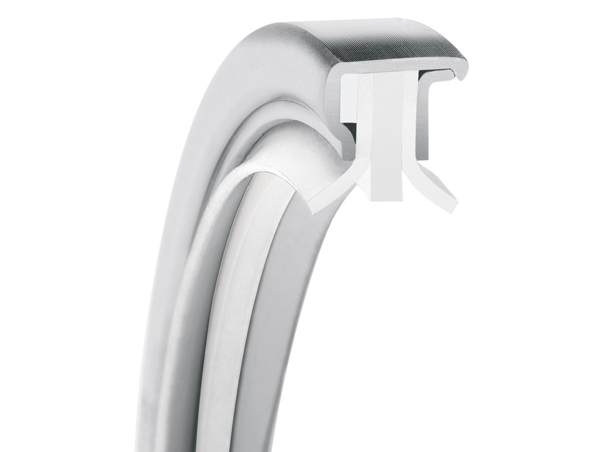 PS-SEAL®, Dual Back-to-Back Lips Rotary Shaft Seal, GYLON White Lip Material, 1.4571/316Ti Case Material, GYLON White Static Seal Material, 32.00 mm Shaft Size X 47.00 mm Bore Size X 8.00 mm Width, 5.00 mm Preload, 10.00 bar Max Pressure