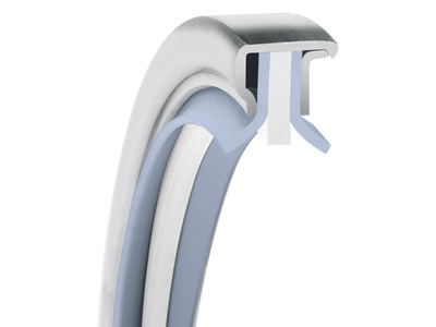 PS-SEAL® Rotary Shaft Seal, Dual Opposed Lips, GYLON Blue Lip Material, 1.4401/316 Case Material, FKM Static Seal Material, 1.250 inch Shaft Size X 0.750 inch Bore Size X 0.438 inch Width, 0.197 Inch Preload, 145 psi Max Pressure