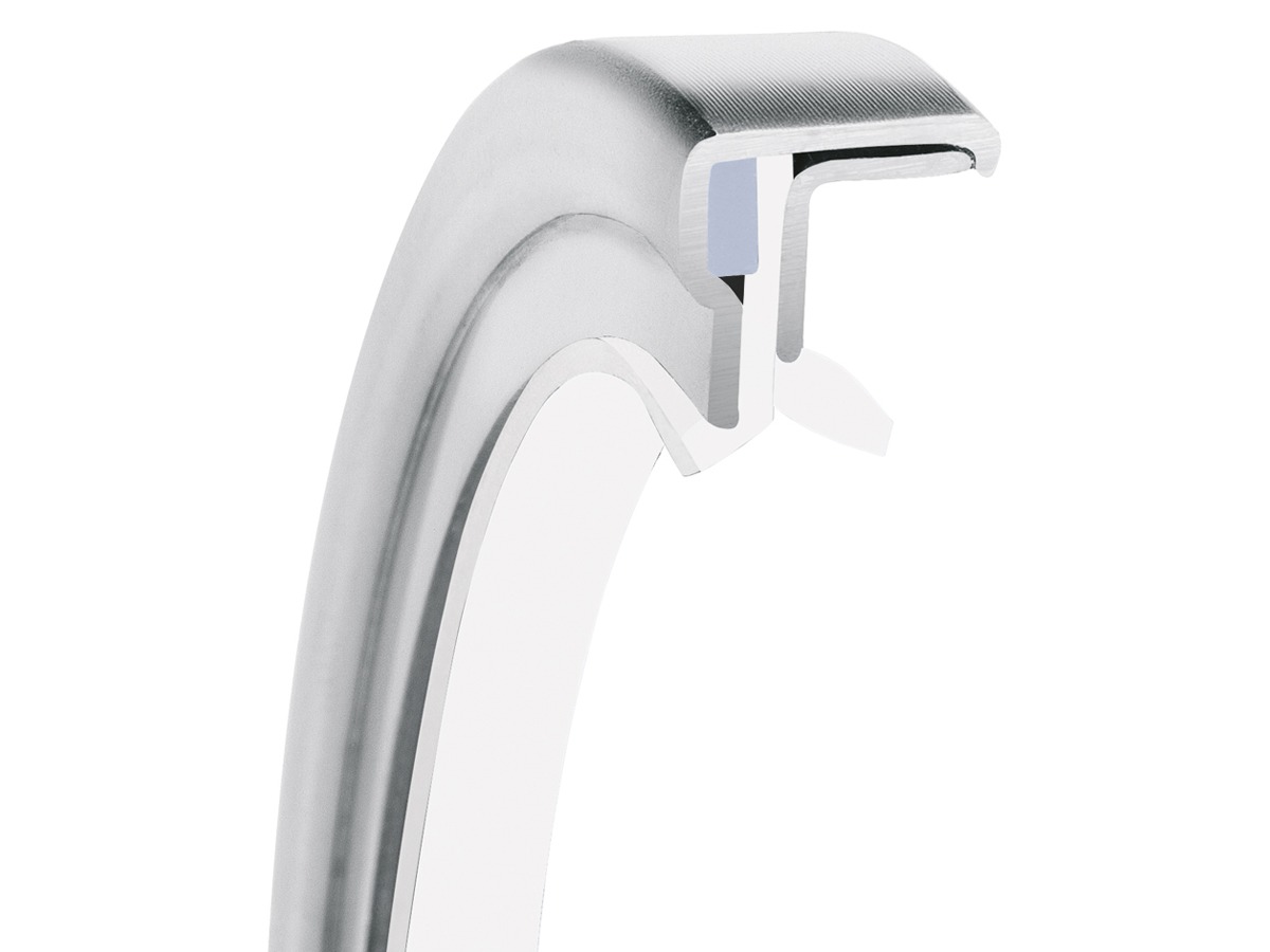 PS-SEAL® Rotary Shaft Seal, Single Lip, Dust Lip, GYLON® White Lip Material, GYLON® Blue Static Seal Material, 0.984 Inch Shaft Size X 1.654 Inch Bore Size X 0.315 Inch Width, 0.197 Inch Preload, 73 psi Max Pressure