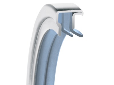 PS-SEAL® Rotary Shaft Seal, Dual Tandem Lips, GYLON Blue Lip Material, 1.4571/316Ti Case Material, GYLON Blue Static Seal Material, 2.953 Inch Shaft Size X 3.937 Inch Bore Size X 0.394 Inch Width, 0.197 Inch Preload