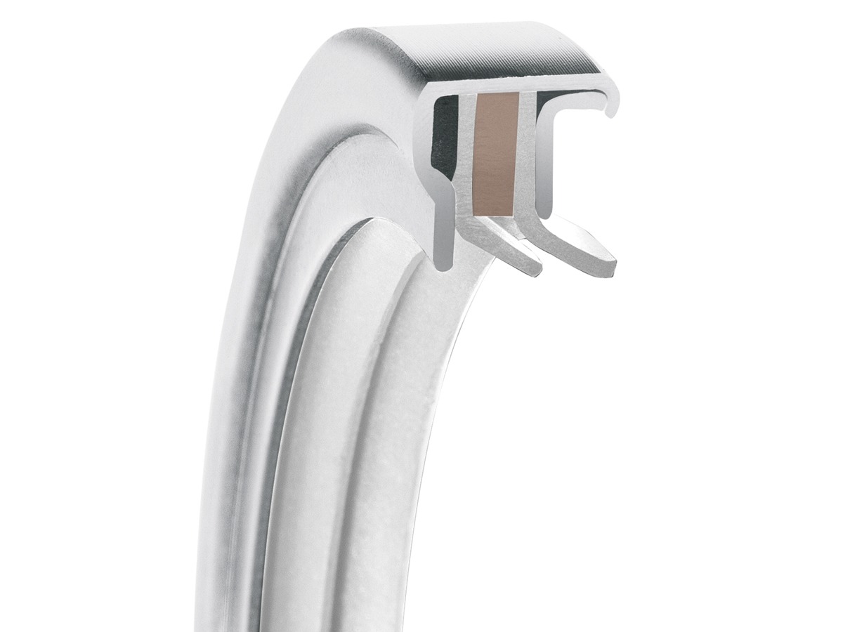 PS-SEAL® Rotary Shaft Seal, Dual Tandem Lips, GYLON White Lip Material, 1.4401/316 Case Material, FKM Static Seal Material, 1.750 inch Shaft Size X 1.000 inch Bore Size X 0.438 inch Width, 0.197 Inch Preload, 73 psi Max Pressure