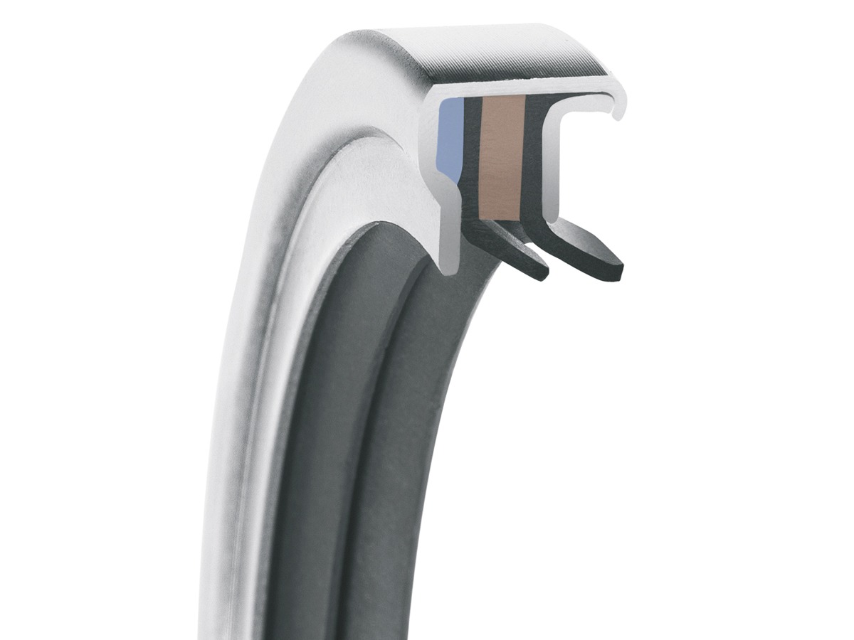 PS-SEAL® Rotary Shaft Seal, Dual Tandem Lips, KF Lip Material, 1.4571/316Ti Case Material, GYLON Blue Static Seal Material, 0.591 Inch Shaft Size X 1.181 Inch Bore Size X 0.315 Inch Width, 0.118 Inch Preload