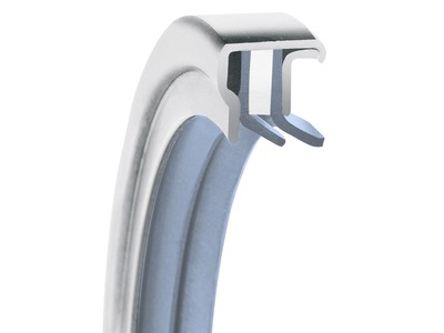 PS-SEAL® Rotary Shaft Seal, Dual Tandem Lips, GYLON Blue Lip Material, 1.4401/316 Case Material, FKM Static Seal Material, 1.375 Inch Shaft Size X 2.125 Inch Bore Size X 0.438 Inch Width, 0.197 Inch Preload, 73 psi Max Pressure