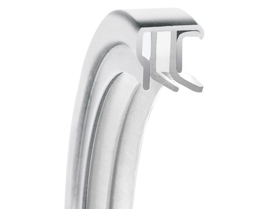 PS-SEAL® Rotary Shaft Seal, Dual Tandem Lips, GYLON White Lip Material, 1.4571/316Ti Case Material, GYLON White Static Seal Material, 2.362 Inch Shaft Size X 2.835 Inch Bore Size X 0.394 Inch Width, 0.157 Inch Preload