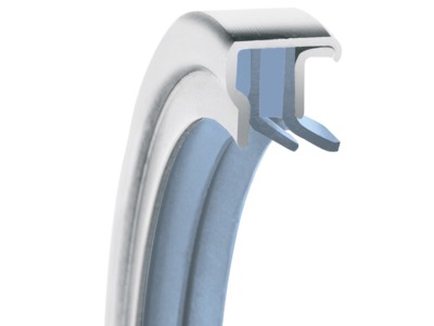 PS-SEAL® Rotary Shaft Seal, Dual Tandem Lips, GYLON Blue Lip Material, 1.4571/316Ti Case Material, GYLON Blue Static Seal Material, 1.575 Inch Shaft Size X 2.165 Inch Bore Size X 0.315 Inch Width, 0.197 Inch Preload
