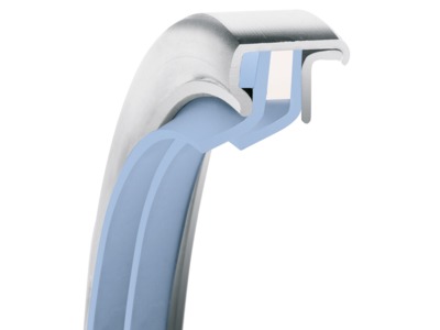 PS-SEAL® Rotary Shaft Seal, Dual Tandem Reverse Lips, GYLON Blue Lip Material, 1.4571/316Ti Case Material, GYLON Blue Static Seal Material, 4.528 Inch Shaft Size X 5.512 Inch Bore Size X 0.472 Inch Width, 0.197 Inch Preload