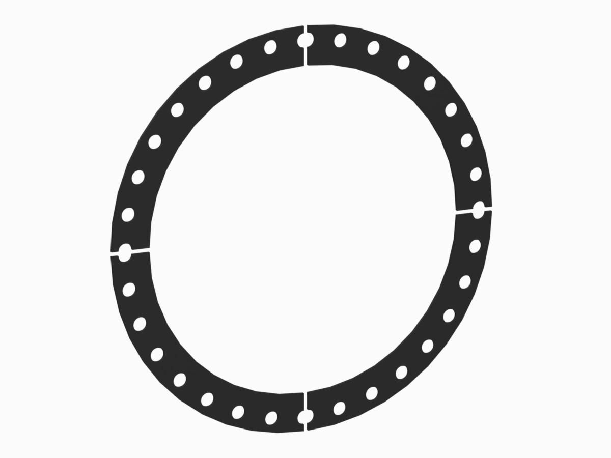 High Pressure Retaining Ring, Painted A-36 Carbon Steel, for 38.000 inch Inside Diameter Expansion Joint, ASME Class 125/150 A