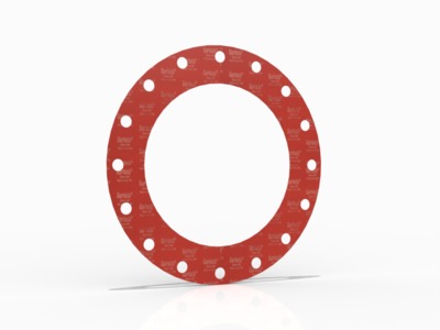 Style 22 Full Face Gasket, Styrene-Butadiene (SBR), 16 Inch ASME B16.5 Class 150, 0.063 Inch Thick, 16 Bolt Holes