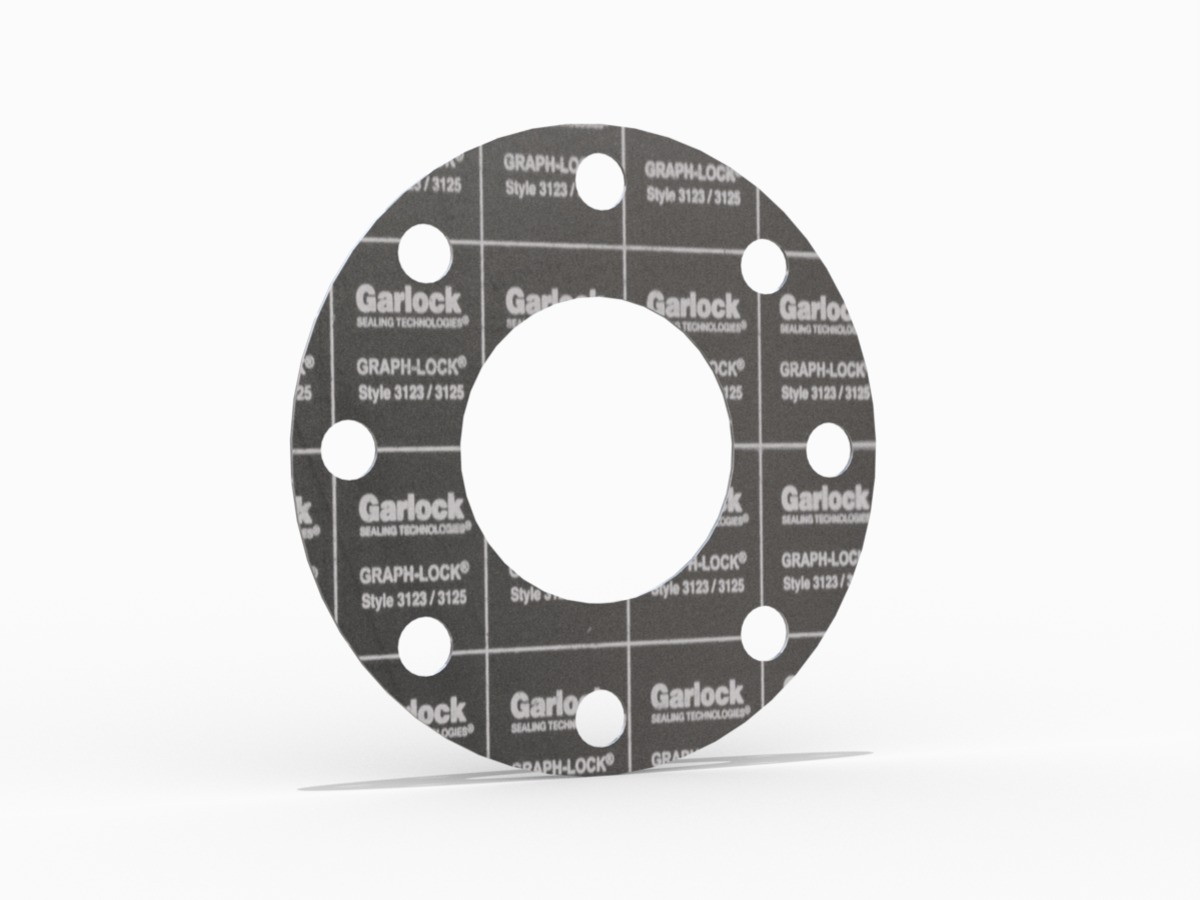 GRAPH-LOCK® Style 3123/3125 Full Face Gasket, Graphite, 2 1/2 Inch ASME B16.5 Class 300, 0.063 Inch Thick, 8 Bolt Holes