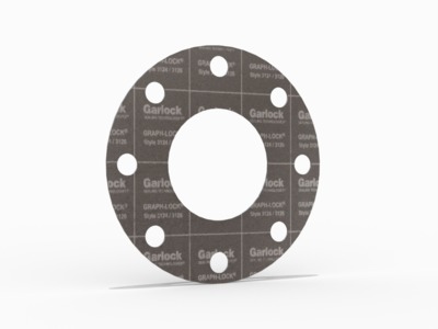 GRAPH-LOCK® Style 3124/3126 Full Face Gasket, Graphite, 2 1/2 Inch ASME B16.5 Class 300, 0.125 Inch Thick, 8 Bolt Holes
