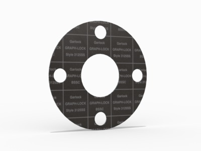 GRAPH-LOCK® Style 3125-SS Full Face Gasket,  Graphite, 0.709 Inch ID X 2.914 Inch OD  0.063 Inch Thick EN 1514-1 DN 10 PN 2.5, 4 Bolt Holes