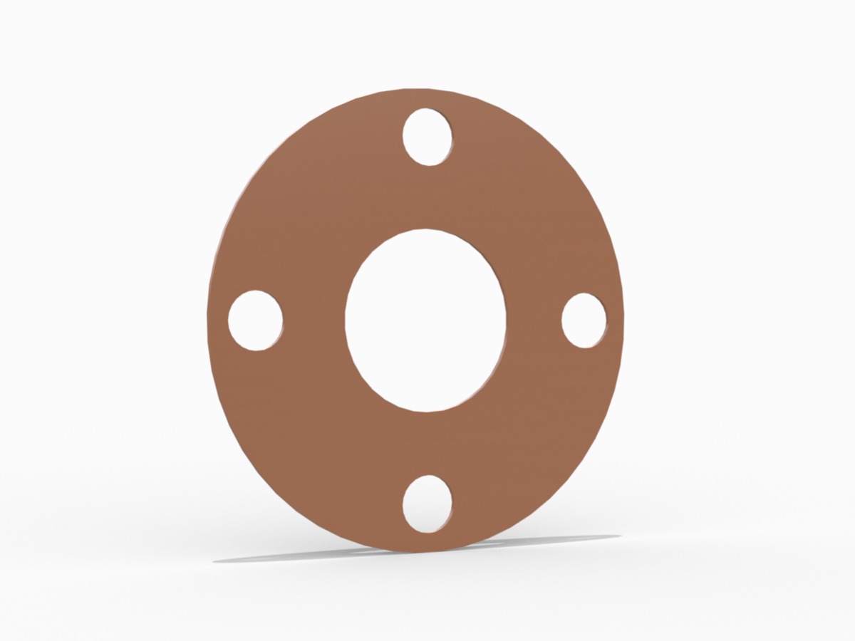 GYLON® Style 3502 Full Face Gasket, PTFE with Silica, 2 Inch ASME B16.5 Class 150, 0.063 Inch Thick, 4 Bolt Holes   Clean and Bag for O2 Service