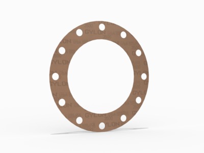 GYLON® Style 3500 Full Face Gasket, PTFE with Silica, 8 Inch ASME B16.5 Class 300, 0.063 Inch Thick, 12 Bolt Holes