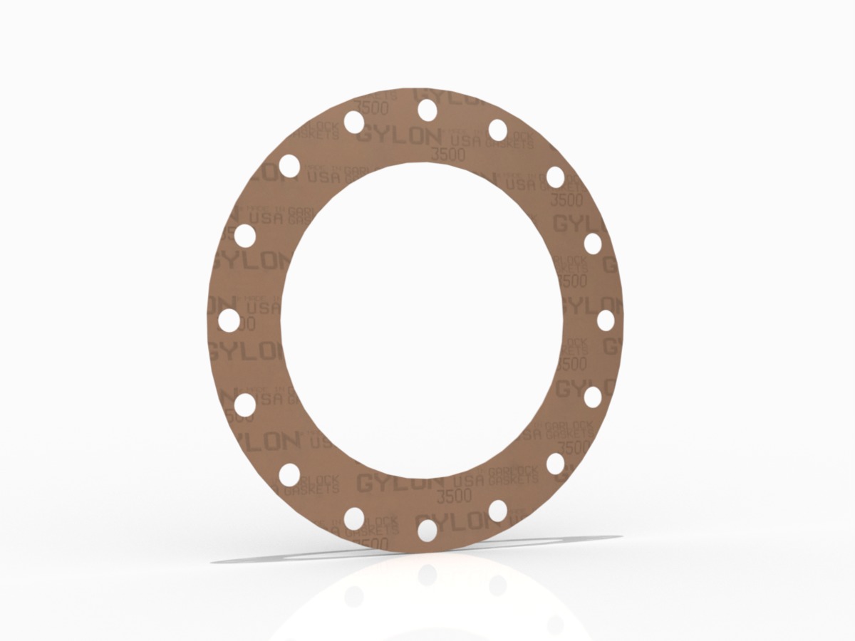 GYLON® Style 3500 Full Face Gasket, PTFE with Silica, 10 Inch ASME B16.5 Class 300, 0.125 Inch Thick, 16 Bolt Holes