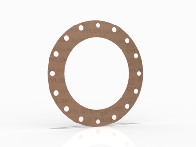 GYLON® Style 3500 Full Face Gasket, PTFE with Silica, 16 Inch ASME B16.5 Class 150, 0.063 Inch Thick, 16 Bolt Holes