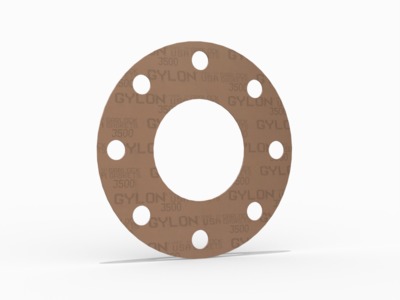 GYLON® Style 3500 Full Face Gasket, PTFE with Silica, 8 Inch ASME B16.5 Class 150, 0.125 Inch Thick, 8 Bolt Holes
