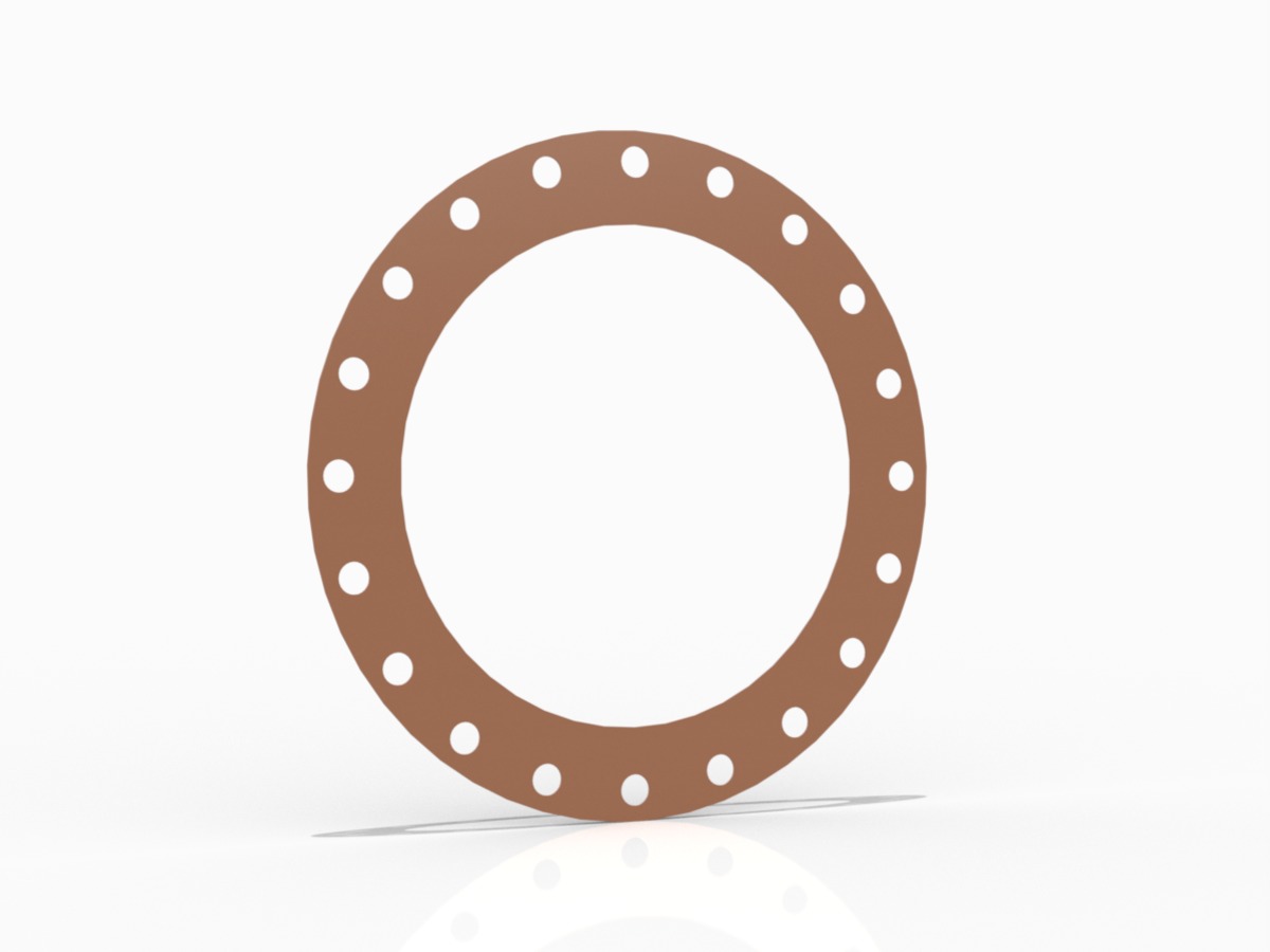 GYLON® Style 3502 Full Face Gasket, PTFE with Silica, 20 Inch ASME B16.5 Class 150, 0.125 Inch Thick, 20 Bolt Holes   Clean and Bag for O2 Service