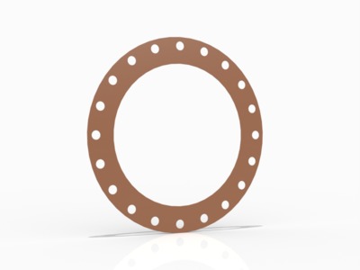 GYLON® Style 3502 Unbranded Full Face Gasket,  PTFE with Silica, 16 Inch ASME B16.5 Class 300 0.063 Inch Thick  20 Bolt Holes   Clean and Bag for O2 Service