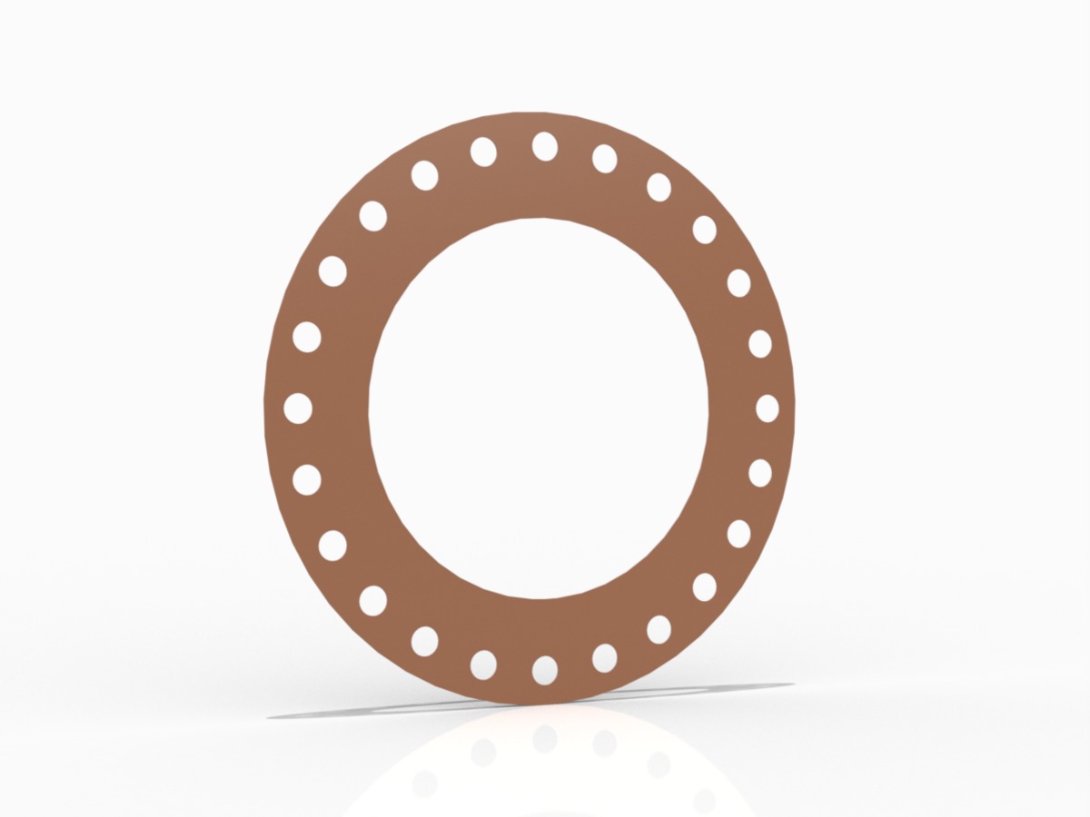 GYLON® Style 3502 Unbranded Full Face Gasket,  PTFE with Silica, 18 Inch ASME B16.5 Class 300 0.063 Inch Thick  24 Bolt Holes   Clean and Bag for O2 Service